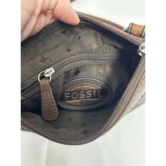 Fossil Key-Per crossbody Purse Handbag Floral Small Boho Hippie Artsy Retro - Picture 5 of 10